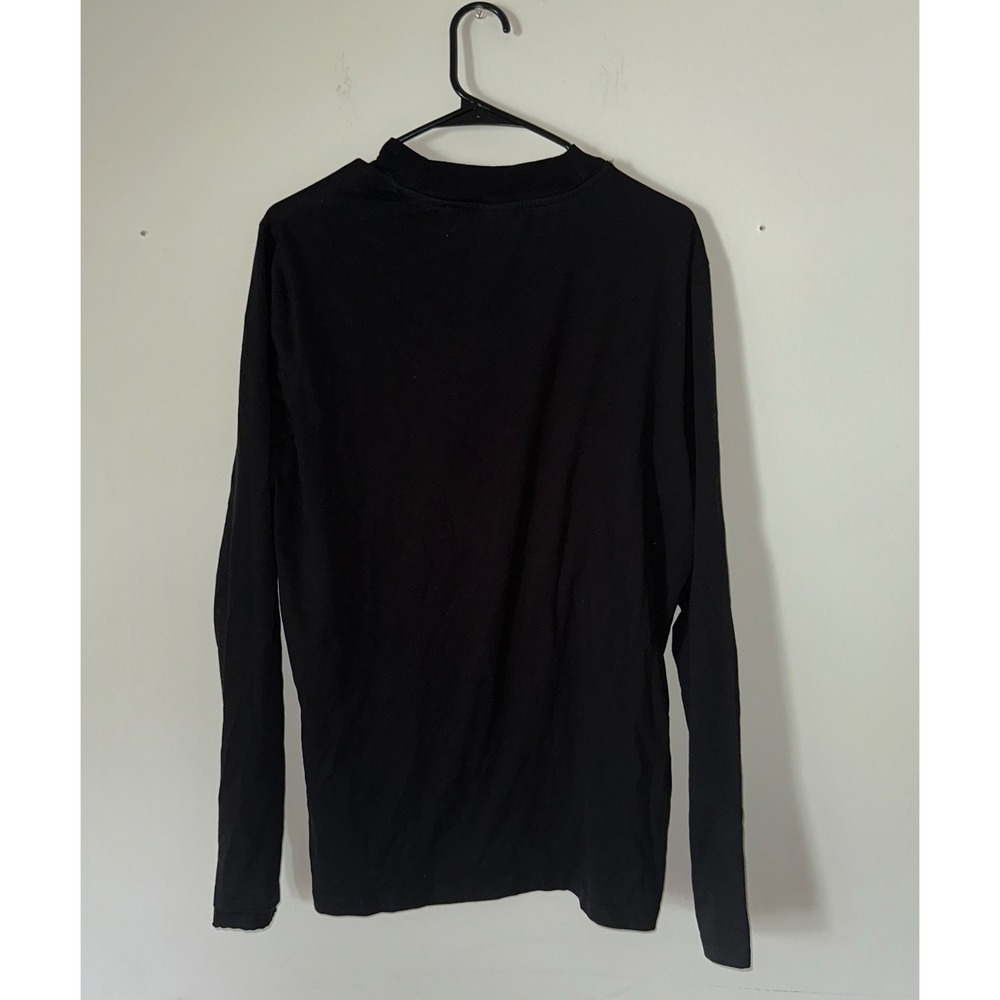 H&M Muscle Fit Long Sleeve Shirt Mens XL Black Mock Neck Cotton Blend Top